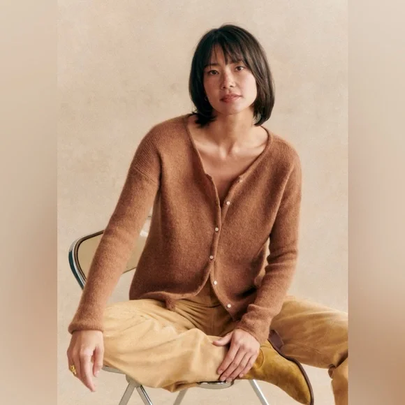 Sézane Gaspard Cardigan size Medium in Camel - Picture 2 of 6